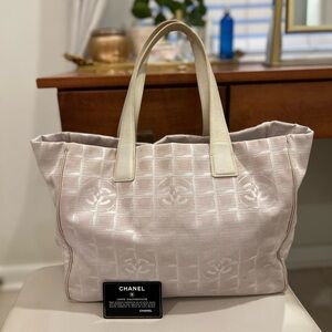 Authentic Chanel Beige Nylon Tote Bag